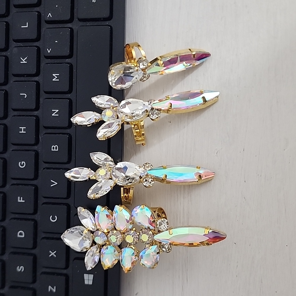 ADJUSTABLE MAXIMALIST GOLD WITH  RHINESTONES RINGS